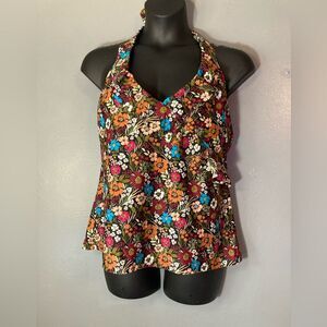 Aqua Couture Floral Halter Neck Women's  Swim Top